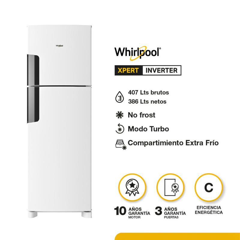 Heladera Inverter Whirlpool WRM42MB No Frost 407L Freezer