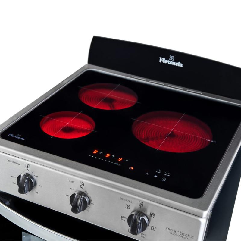 Cocina Eléctrica Florencia 8638g 3 Focos Vitrocerámico