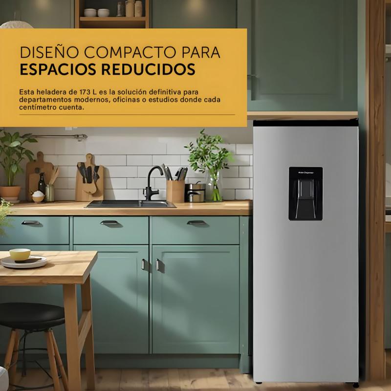Heladera Vondom HEL173WD Inoxidable 173L Congelador Dispenser
