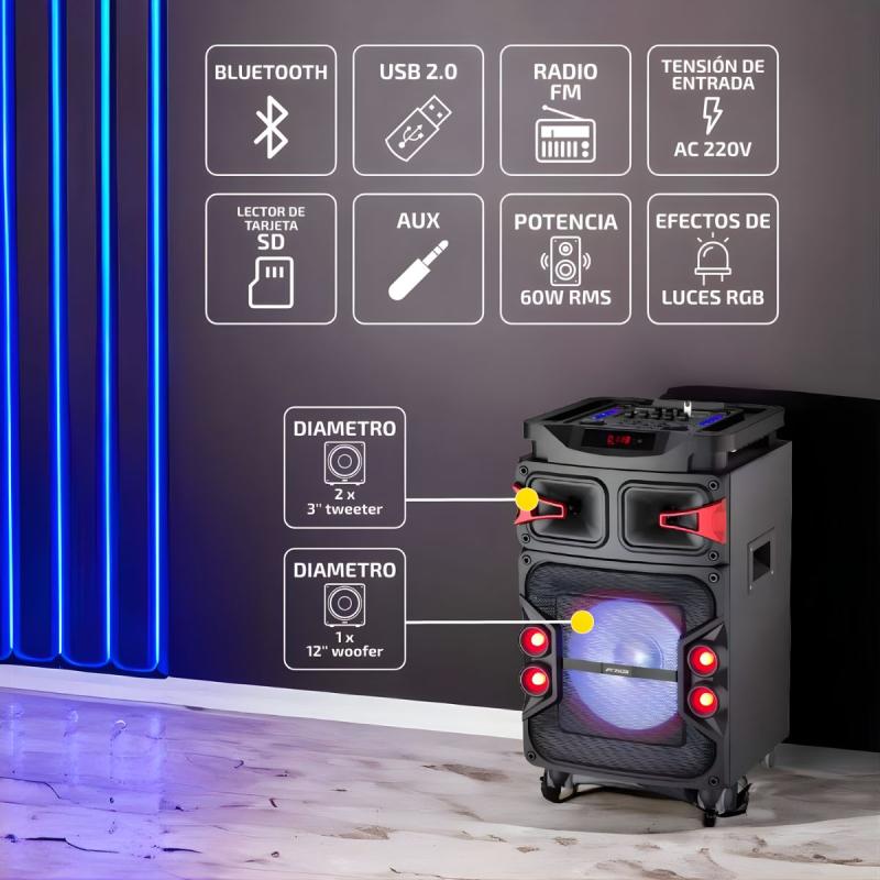 Parlante Portátil Bluetooth PCBOX Club PCB-SP60BT 60W