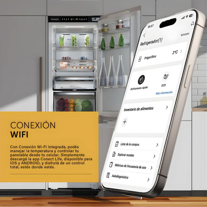 Freezer No Frost Vondom FR230BI Inverter 230L Panelable Wifi