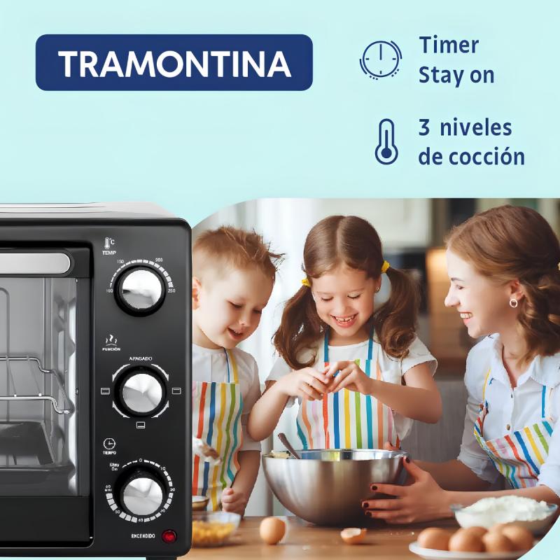 Horno Eléctrico Tramontina Glass Cook 40l Heg Doble Grill