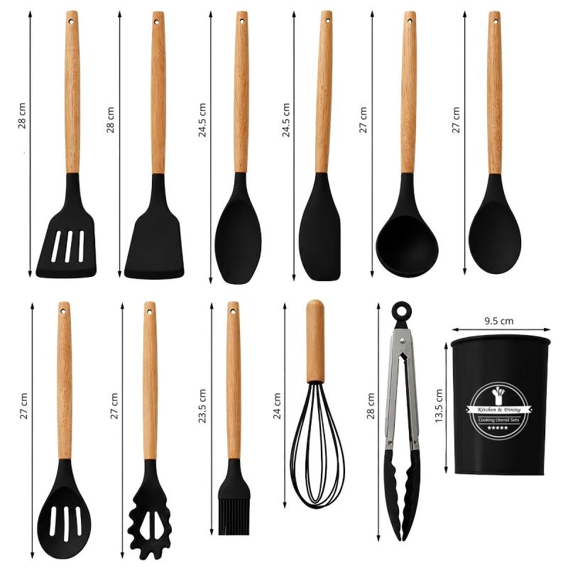 Kit De Utensilios De Cocina 12 Piezas Libre Bpa Silicona