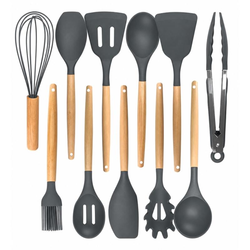 Kit De Utensilios De Cocina 12 Piezas Libre Bpa Silicona