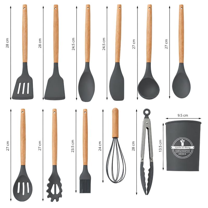 Kit De Utensilios De Cocina 12 Piezas Libre Bpa Silicona