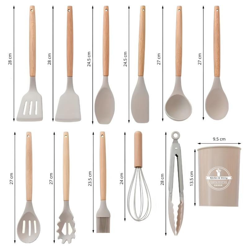 Kit De Utensilios De Cocina 12 Piezas Libre Bpa Silicona