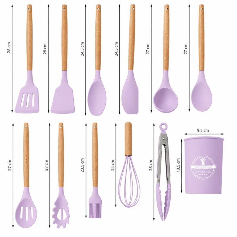 Kit De Utensilios De Cocina 12 Piezas Libre Bpa Silicona