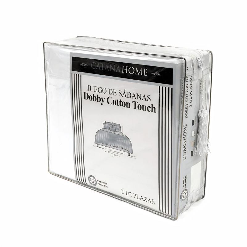 Juego De Sábanas Dobby Microfibra 120g 1 1/2 Pl Catana Home