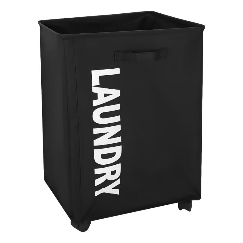Canasto Organizador De Ropa Sucia Waggs 75L Cesto Con Ruedas