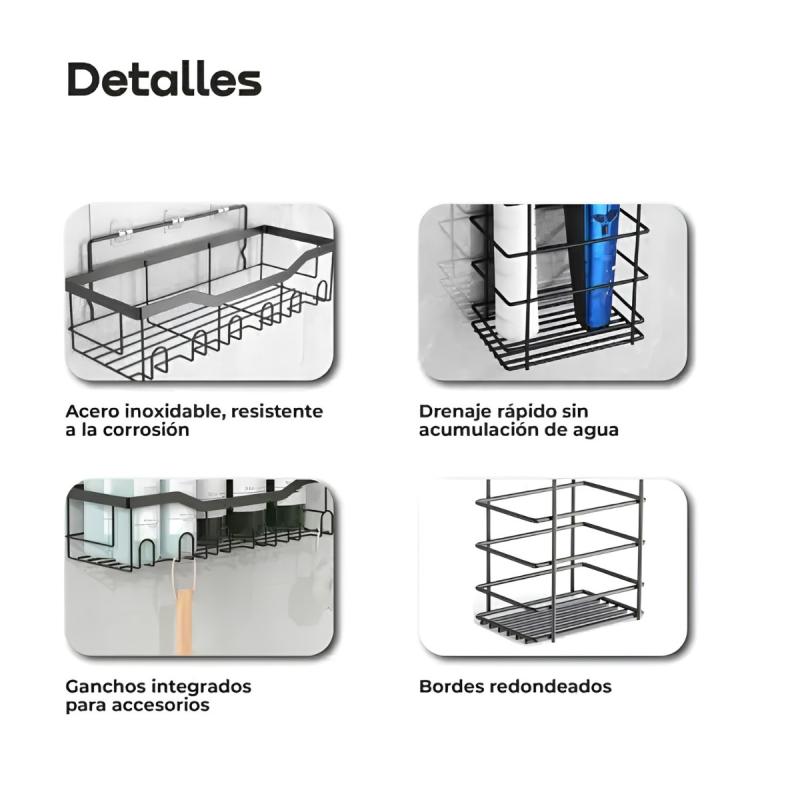 Repisas Para Baños Set 5 Organizadores Waggs Acero