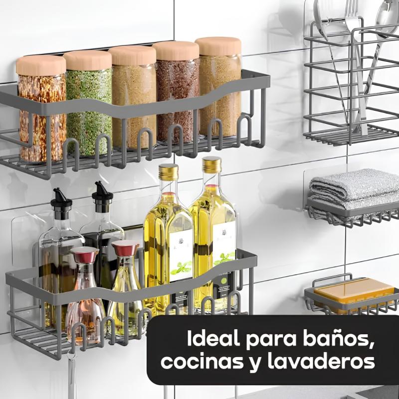 Repisas Para Baños Set 5 Organizadores Waggs Acero