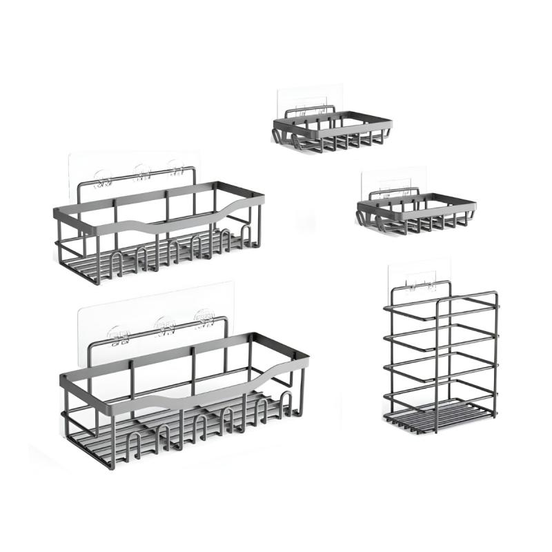 Repisas Para Baños Set 5 Organizadores Waggs Acero