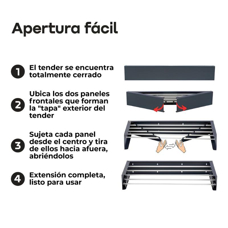 Tender Plegable Waggs Tendedero De Ropa Retráctil Blanco