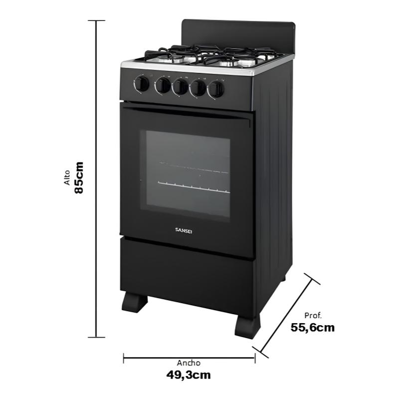 Cocina Multigas Sansei Essential 50 Cm 4 Hornallas