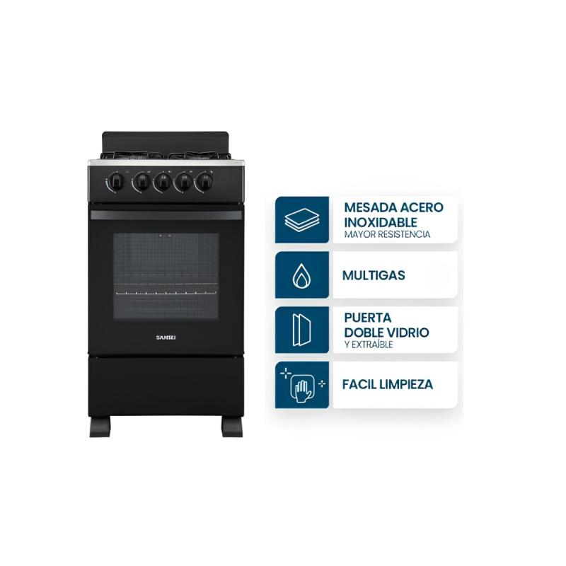Cocina Multigas Sansei Essential 50 Cm 4 Hornallas