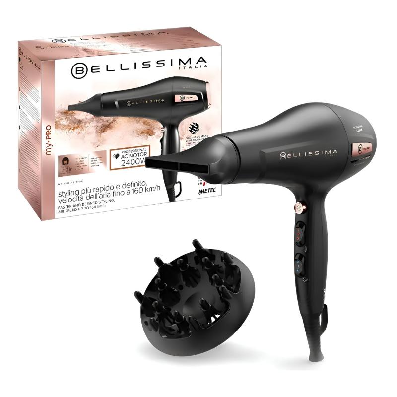 Secador De Pelo Bellissima My Pro P3 3400 Color Negro/rosa