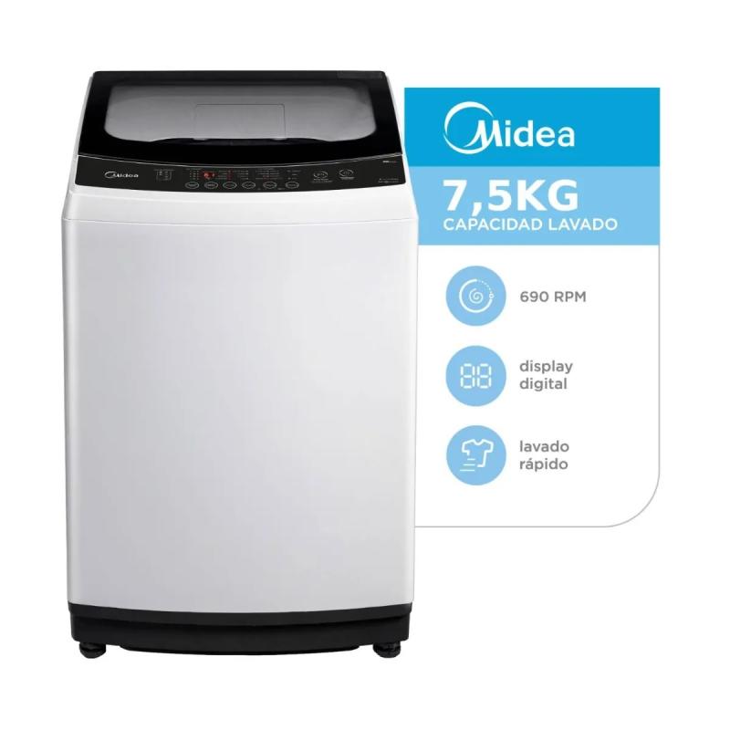 Lavarropas Superior Automático Midea Mls75ge04n 7.5kg 690rpm