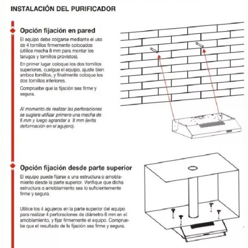 Purificador Aire Liliana KP981 60Cm Blanco 1 Motor