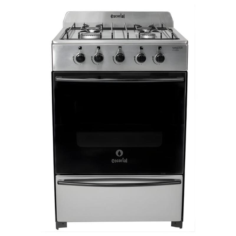 Cocina Escorial Master Classic 56cm Horno Visor Gas Envasado Plateado