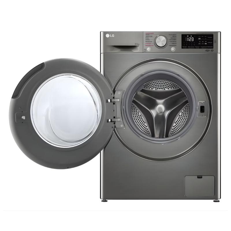 Lavarropas Lg Wm85vvc5s6p 8.5 Kg Frontal 1400 Rpm Inverter Plateado
