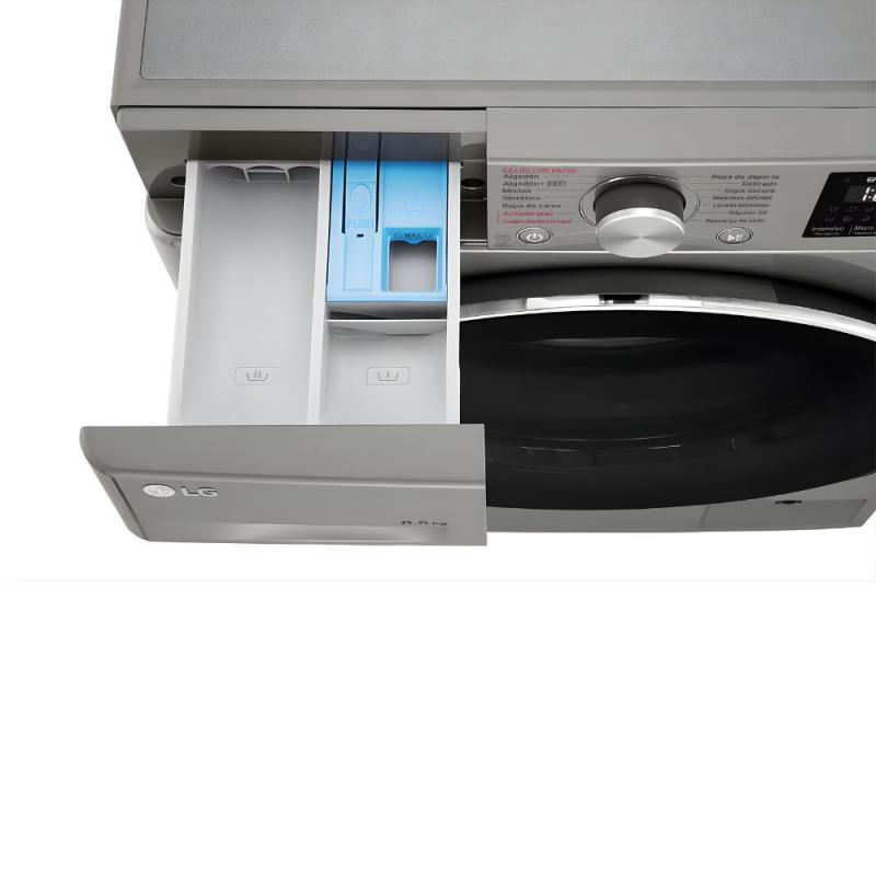 Lavarropas Lg Wm85vvc5s6p 8.5 Kg Frontal 1400 Rpm Inverter Plateado
