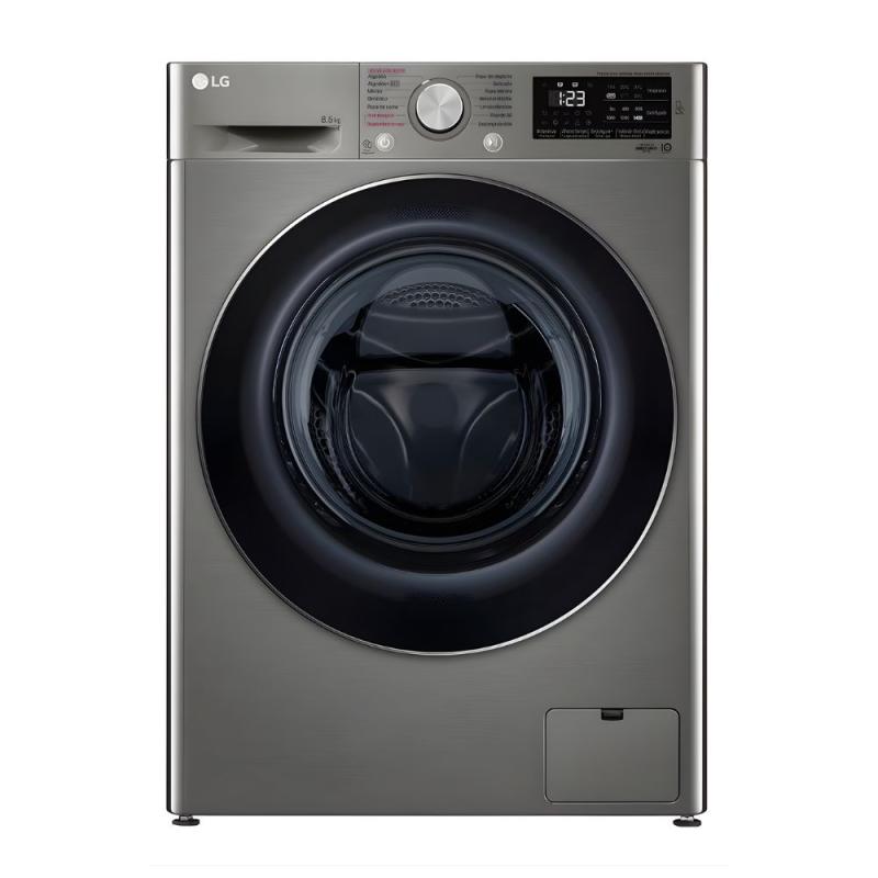 Lavarropas Lg Wm85vvc5s6p 8.5 Kg Frontal 1400 Rpm Inverter Plateado