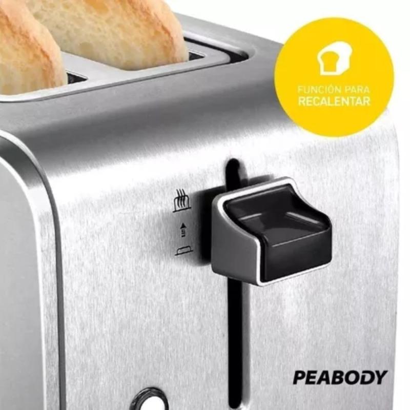 Tostadora Eléctrica Peabody T8127  2 Panes 7 Niveles Acero