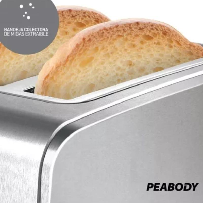 Tostadora Eléctrica Peabody T8127  2 Panes 7 Niveles Acero