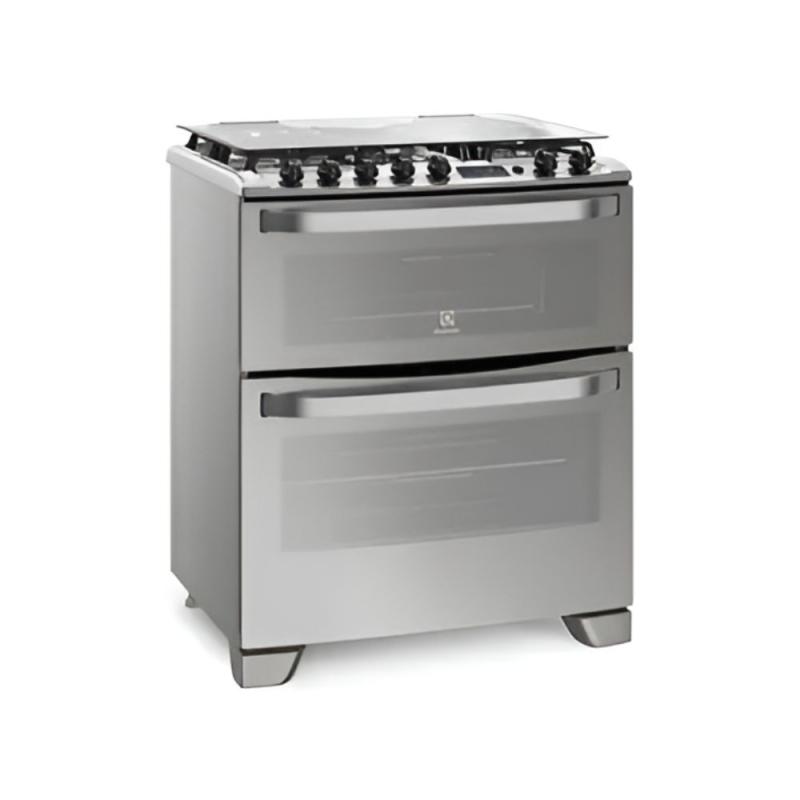 Cocina A Gas Doble Horno Electrolux 76dxr 76.2 Cm 5 Hor Inox Acero Inoxidable