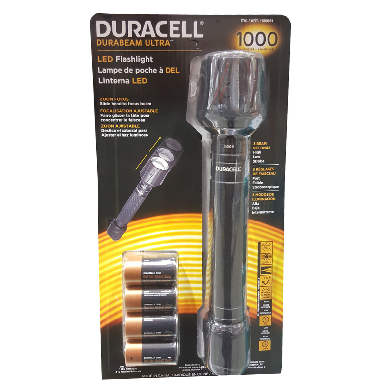 Linterna Duracell Durabeam Ultra LED X1 + 4 PILAS C