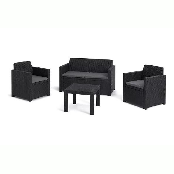 Conjunto 2 Sillas + Sillón + Mesa Keter Lounge Set Alabama