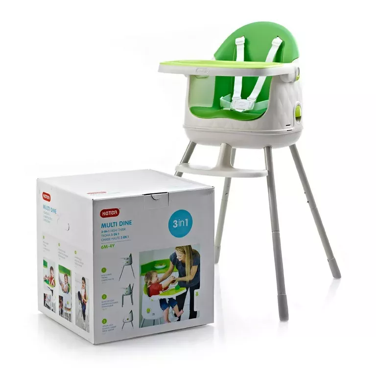 Silla Para Comer Multi Dine 3 En 1 Keter Color Verde Multiposiciones