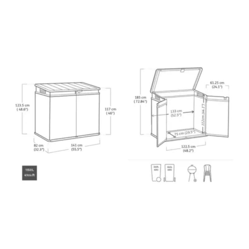 Armario De Exterior Keter Premier Xl 1150l