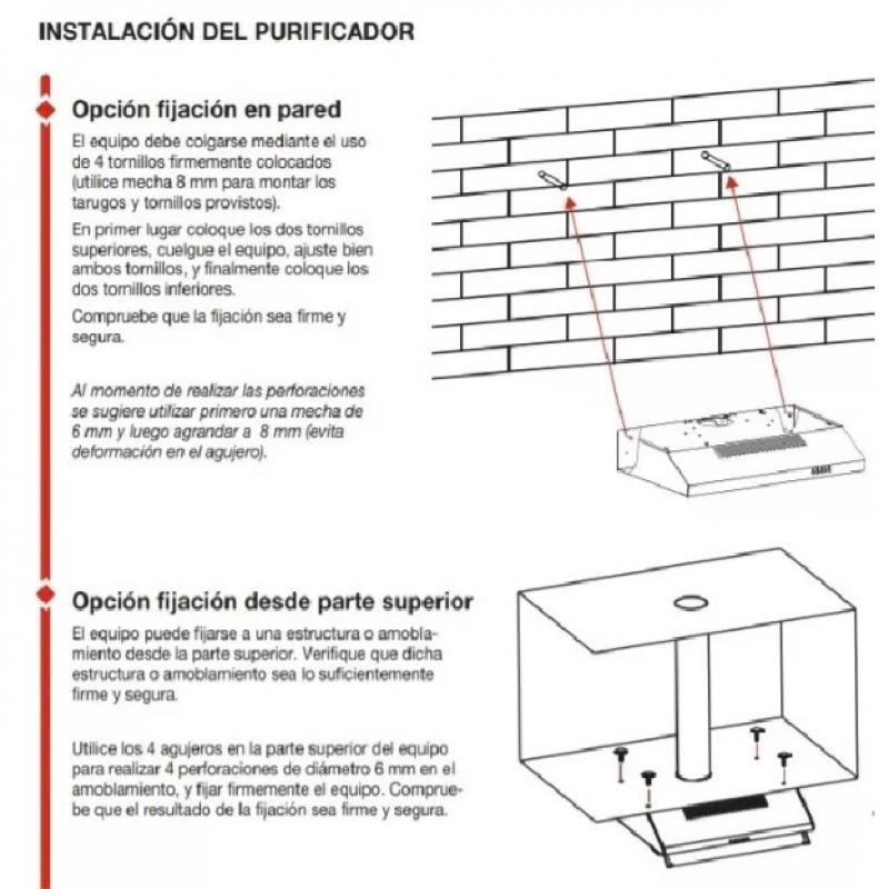 Extractor Purificador De Cocina Liliana Purify Kp991 Inox De Pared 220v - 240v