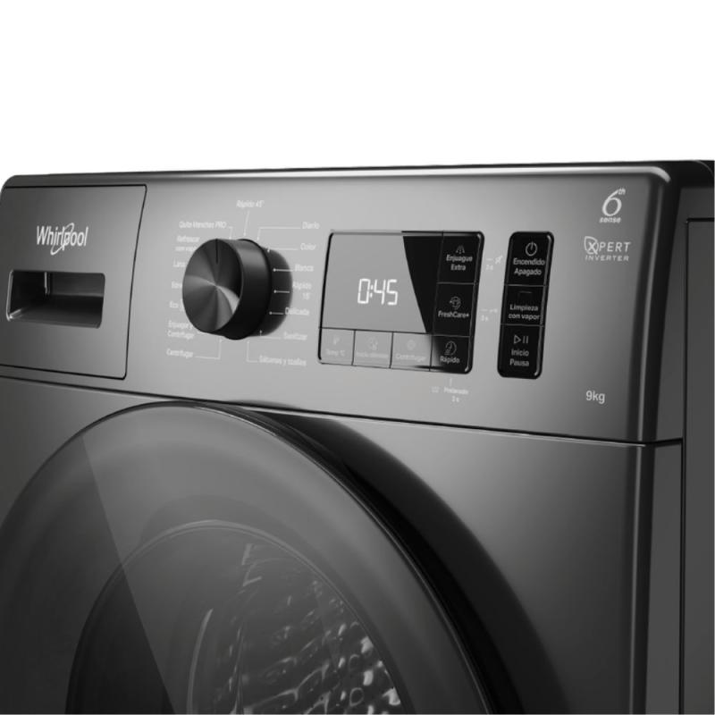 Lavarropas Whirlpool WNQ90AS 9Kg Carga Frontal Inverter Inox