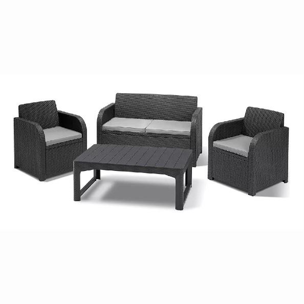 Conjunto Sillón + Sillas + Mesa Keter Lounge Set Carolina