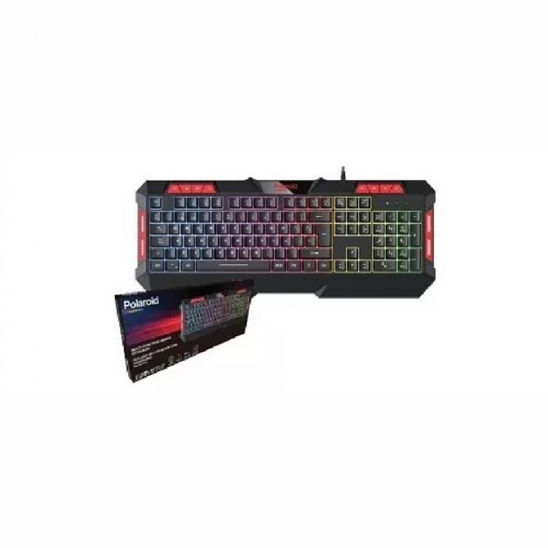 Teclado Gamer Polaroid K867PRO Luces Rgb Usb Ergonómico 8 Botones Multimedia