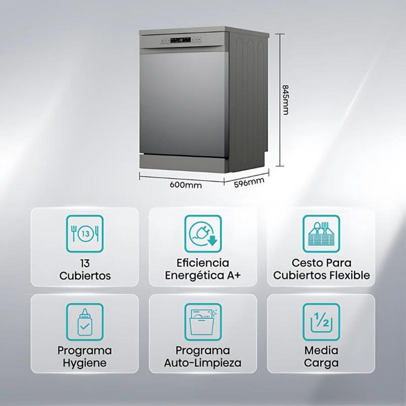 Lavavajillas Hisense HS622E90S 13 Cubiertos Eco