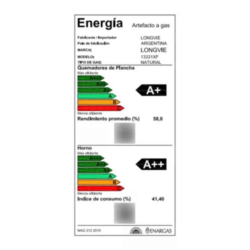 Horno A Gas Empotrable Longvie H6900XF Grill Inoxidable
