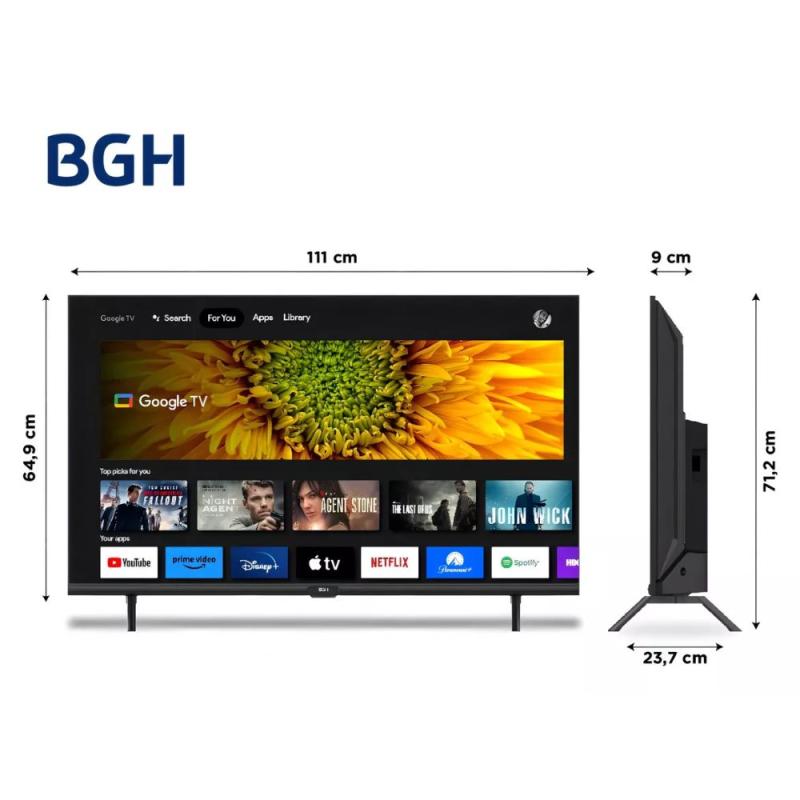 Smart Tv Bgh B5023us6g 50 Pulgadas Uhd 4k Google Tv Frameles