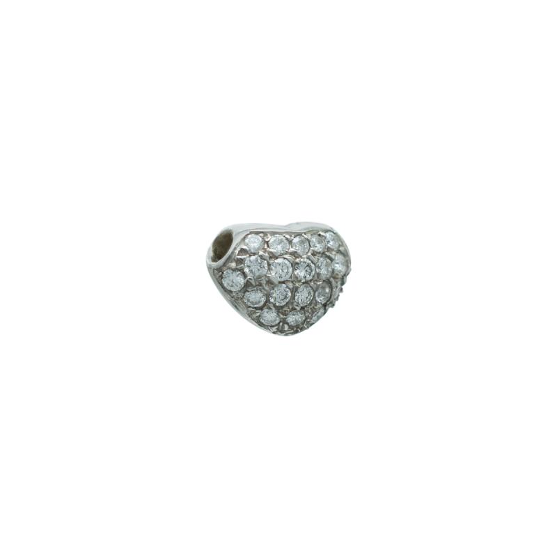 Dije Oro 18 Kilates- Corazon Pasante Con Brillantes
