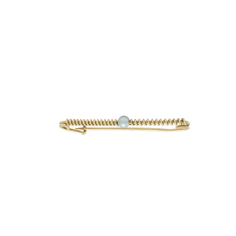 Prendedor Oro 18 Kilates - Facetado con Perla