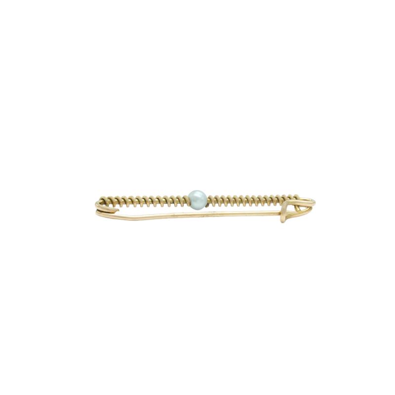 Prendedor Oro 18 Kilates - Facetado con Perla