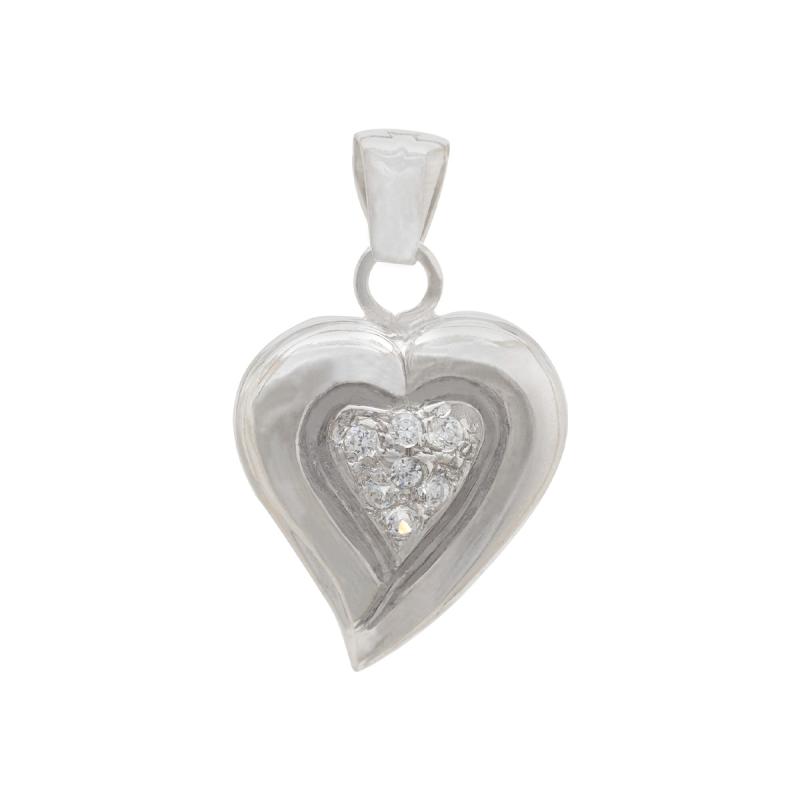Dije Oro 18 Kilates - Corazon Con Cubics