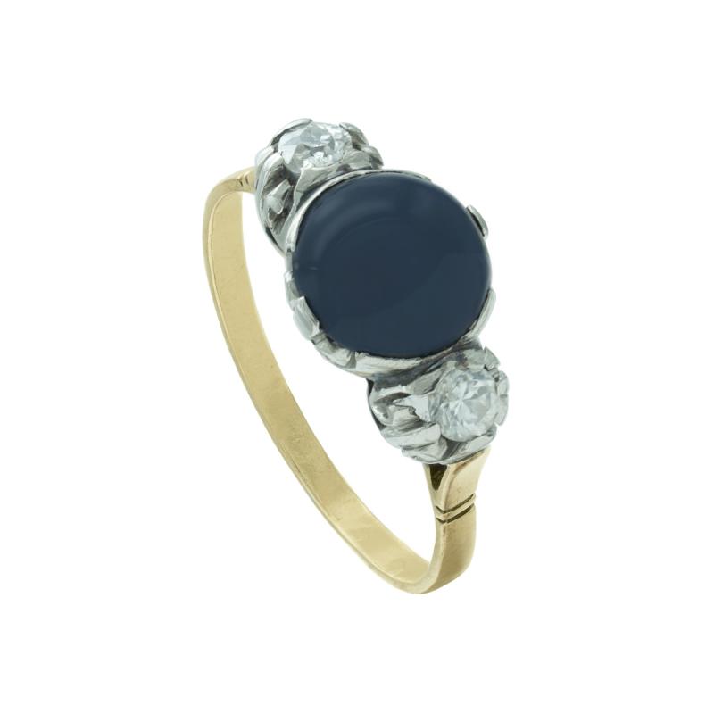 anillo oro 18 kilates- solitario con perla y brillantes