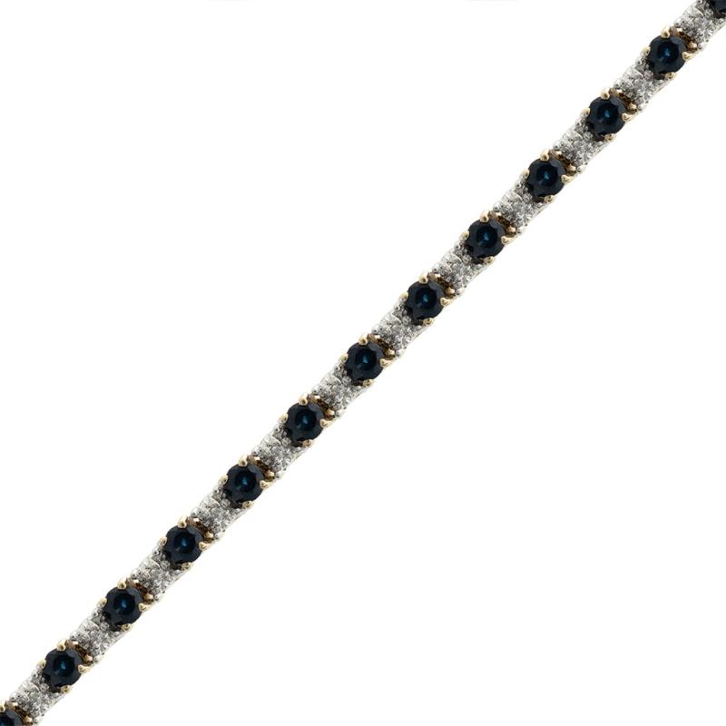 Pulsera Oro 18 Kilates- Con Zafiros Y Brillantes