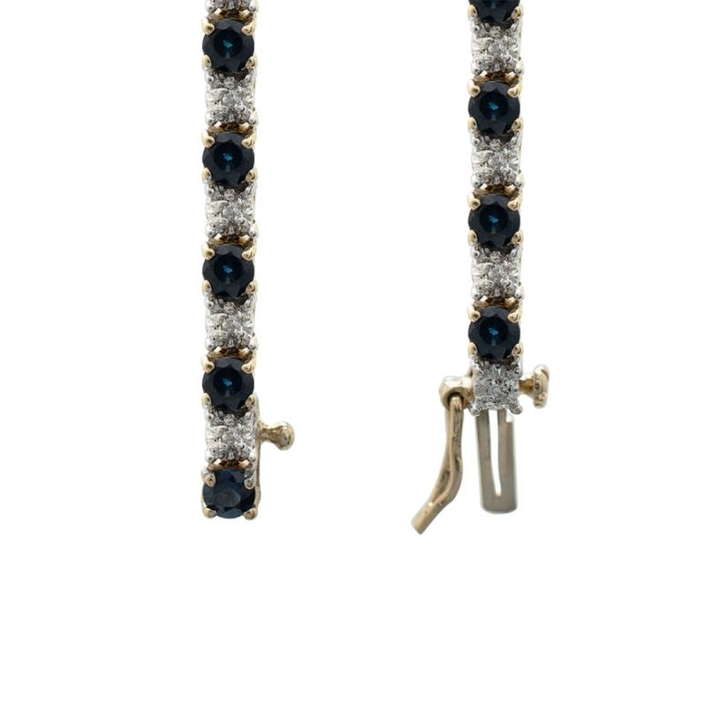 Pulsera Oro 18 Kilates- Con Zafiros Y Brillantes