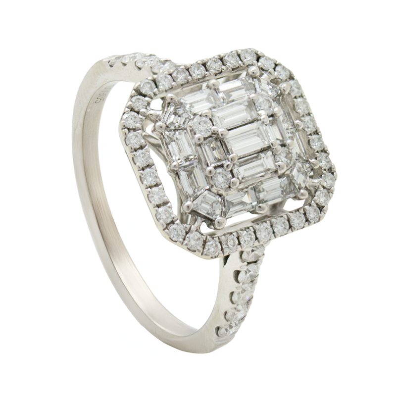 Anillo de Oro 18 kilates - Tipo Cintillo Con Brillantes