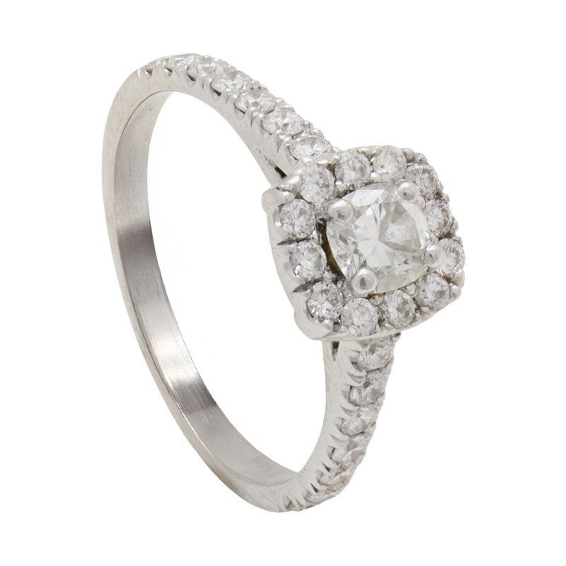 Anillo de Oro 18 kilates - Tipo Cintillo Con Brillantes