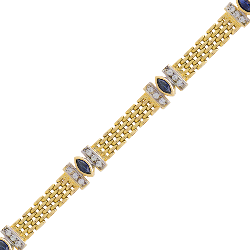 pulsera oro 18 kilates- Panther Con Cubics